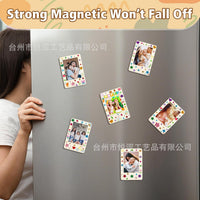 DIY Unfinished Wooden Magnetic Photo Frame Kit with Watercolor Pens and Stickers
