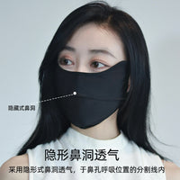Summer Ice Silk Cooling Face Mask for Cycling, UV Protection, Breathable Sunscreen with Eye Corner Coverage