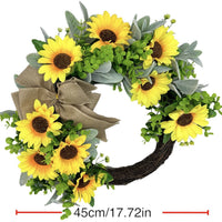 Sunflower Lamb's Ear Wreath for Front Door Decor