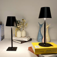 LED Tall Iron Art Table Lamp Rechargeable Night Light for Bedroom Restaurant Ambiance