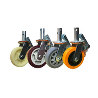 6-Inch Industrial Silent Caster Wheels with Brake for Scaffolding and Trolleys