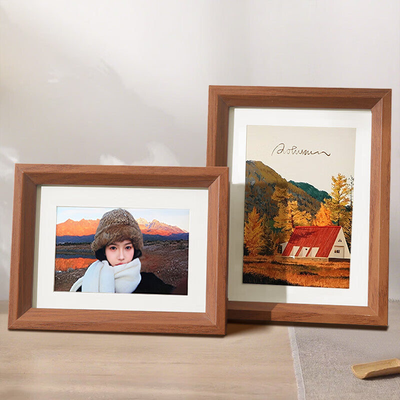 Nordic Minimalist Wooden Photo Frame for Wall or Tabletop Display