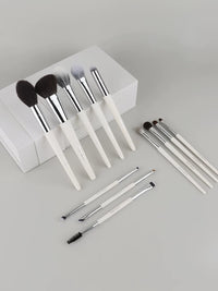 Mei Nv Lang Silver Moon 12-Piece Makeup Brush Set for Face, Eyes, and Cheeks