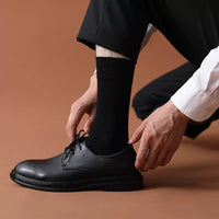 Men's Business Dress Mid-Calf Cotton Socks Odor-Resistant for Suit Shoes