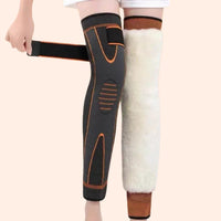 Wool Lined Knee Brace for Warmth and Joint Support, Non-Slip Thickened for Winter