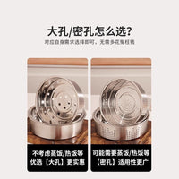 304 Stainless Steel Rice Cooker Steamer Basket with Handles, Multi-functional Food Steamer Insert for Rice Cookers