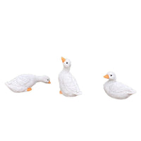 Mini White Duck Animal Ornaments for Garden, Courtyard, Potted Plants, Fish Tank, Waterscape, Micro Landscape, Rockery, Outdoor Decor
