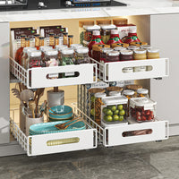 Under-Sink Pull-Out Organizer for Kitchen Cabinets - Spice, Dish, and Bowl Storage Rack