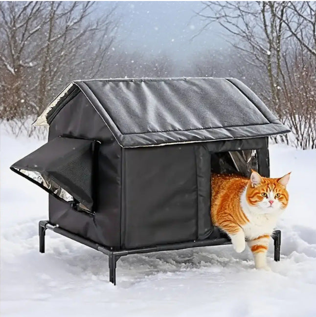 Outdoor Waterproof Insulated Pet House for Cats and Small Dogs, All-Season Weatherproof Shelter