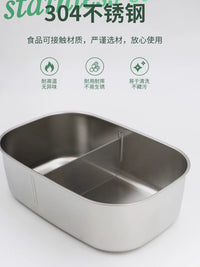 Dual-Use Electric Lunch Box, 70W Fast Heating Portable Food Warmer for Car and Home with Divided Compartments