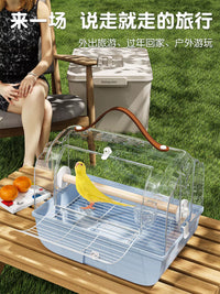 Portable Parrot Carrier Cage for Outdoor Travel - Easy Clean, Anti-Splash Design for Budgies, Cockatiels, and Sun Conures
