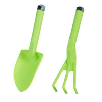 Gardening Hand Tools Set: Plastic Trowel and 3-Prong Rake for Soil Digging and Beachcombing