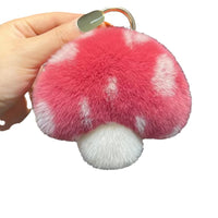 Cute Rex Rabbit Fur Mushroom Car Keychain Pendant Bag Charm Gift