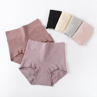 Women's High-Waist Combed Cotton Briefs with Tummy Control and Hip Lift