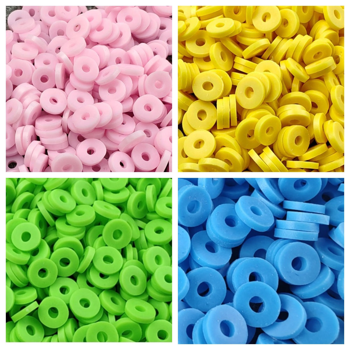 Polymer Clay Beads for DIY Jewelry Making, Spacer Discs for Bracelets and Necklaces