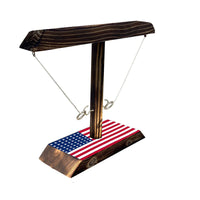 Wooden Ring Toss Hook and Shot Ladder Game for Interactive Play