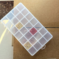 28-Grid Bead Storage Box with Fixed Dividers for Jewelry, Nail Art, and Small Parts