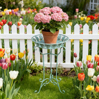 Wrought Iron Round Flower Stand Small Table Stool Indoor Outdoor Patio Balcony Coffee Table Decoration