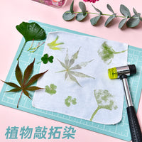 Plant Hammer Printing DIY Kit, Canvas Tote Bag, Square Scarf, Fabric Printing Kit, Botanical Dyeing Tools Set