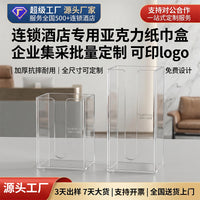 Clear Acrylic Tissue Box Holder for Bathroom Kitchen Living Room, Punch-Free Wall Mount or Countertop Organizer