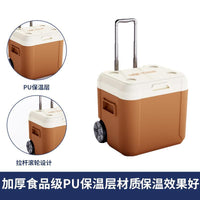 52L Large Capacity Wheeled Cooler Box for Outdoor Camping and Food Preservation