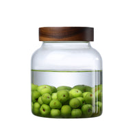 High Borosilicate Glass Storage Jar with Screw Lid for Grains, Pickles, and Fermentation
