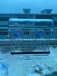 2021 New Creative Transparent Acrylic Bird Feeder Suction Cup Automatic Bird Feeder