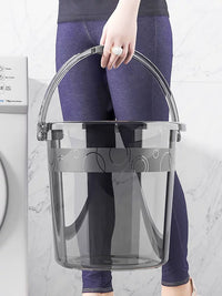Transparent Thickened Plastic Bucket with Handle for Home, Dorm, Laundry, and Bath