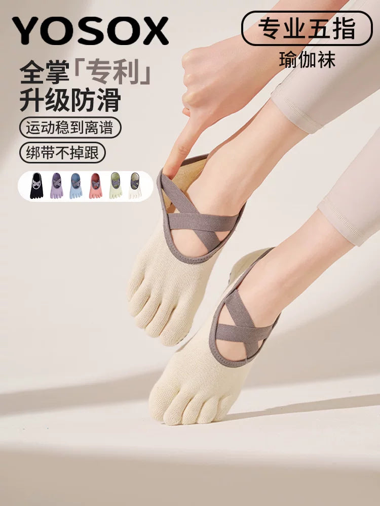 Women's Non-Slip Yoga Pilates Five-Toe Socks Thin Summer Indoor Training Split-Toe Socks