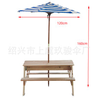 1.4m Outdoor Patio Umbrella with UV Protection, Foldable Wooden Pole Sunshade for Tables