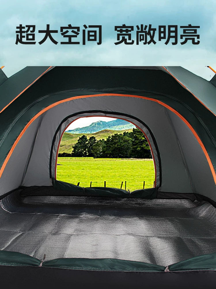 Automatic Pop-Up Camping Tent for 1-4 People, Thickened Waterproof UV Protection for Outdoor Hiking Beach Picnic