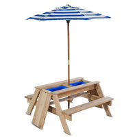 1.4m Outdoor Patio Umbrella with UV Protection, Foldable Wooden Pole Sunshade for Tables