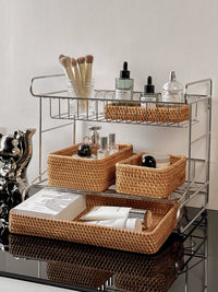Stainless Steel Countertop Storage Rack Multi-layer Organizer for Cosmetics Snacks Cups