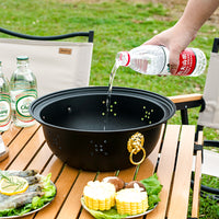 Portable Stainless Steel BBQ Grill Pan for Outdoor Camping and Home Use