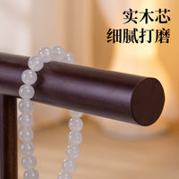 Solid Wood Double Bar Jewelry Organizer Stand for Necklaces Bracelets Watches