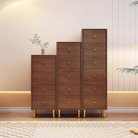 Solid Wood Slim Drawer Storage Cabinet Nordic Style Bedroom Chest of Drawers Narrow Sofa Side Table