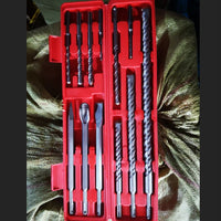 Rotary Hammer Drill and Chisel Bit Set for Concrete and Masonry, 7-17 Piece with Storage Case