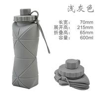 Collapsible Silicone Water Bottle for Travel and Sports, Portable and Lightweight with Lid, Customizable Logo