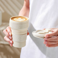 Collapsible Silicone Travel Mug with Lid - Portable Outdoor Coffee & Tea Cup