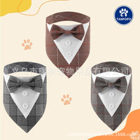 Classic Plaid Pet Bandana with Hook and Loop Closure for Dogs