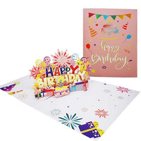 3D Pop-Up Musical Birthday Card with Lights, DIY Handmade Paper Sculpture Greeting Card