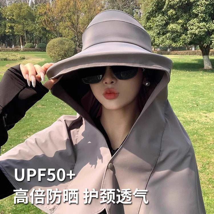 Women's Summer UV Protection Sun Hat with Neck Flap and Wide Brim for Outdoor Cycling