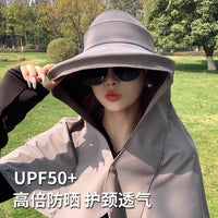 Women's Summer UV Protection Sun Hat with Neck Flap and Wide Brim for Outdoor Cycling