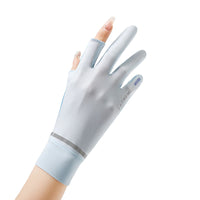 Women's UV Protection Ice Silk Breathable Sunscreen Gloves for Cycling and Touchscreen Use