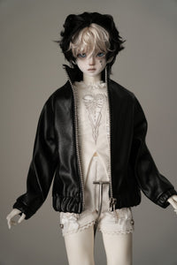 BJD Doll Retro American Style PU Leather Jacket for 1/4 and 1/6 Scale Dolls