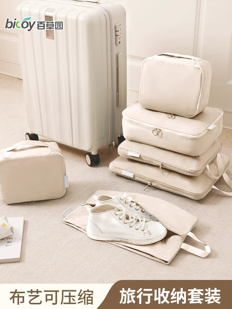 Travel Compression Packing Cubes for Clothes and Down Jackets