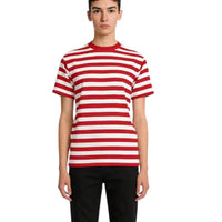 Unisex Striped Contrast Crew Neck T-Shirt