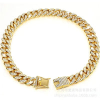 Rhinestone Cuban Link Dog Collar Necklace for Pets