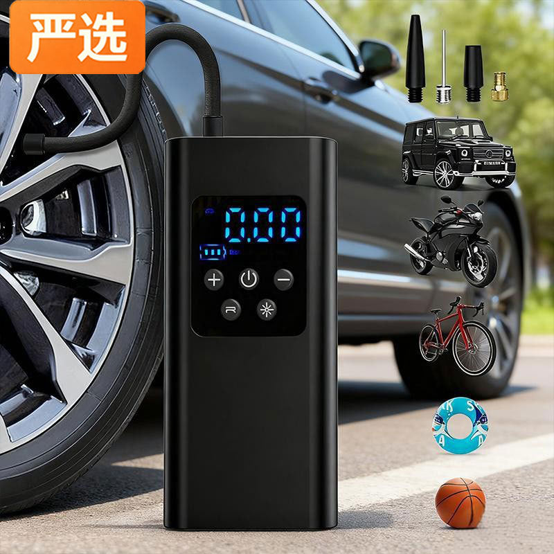 Portable Electric Tire Inflator for Bicycles and Cars, Handheld Wireless Rechargeable Air Pump