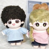 Cotton Doll T-Shirt and Denim Shorts Set for 20cm Dolls